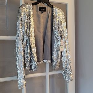Karen Kane silver sequined jacket